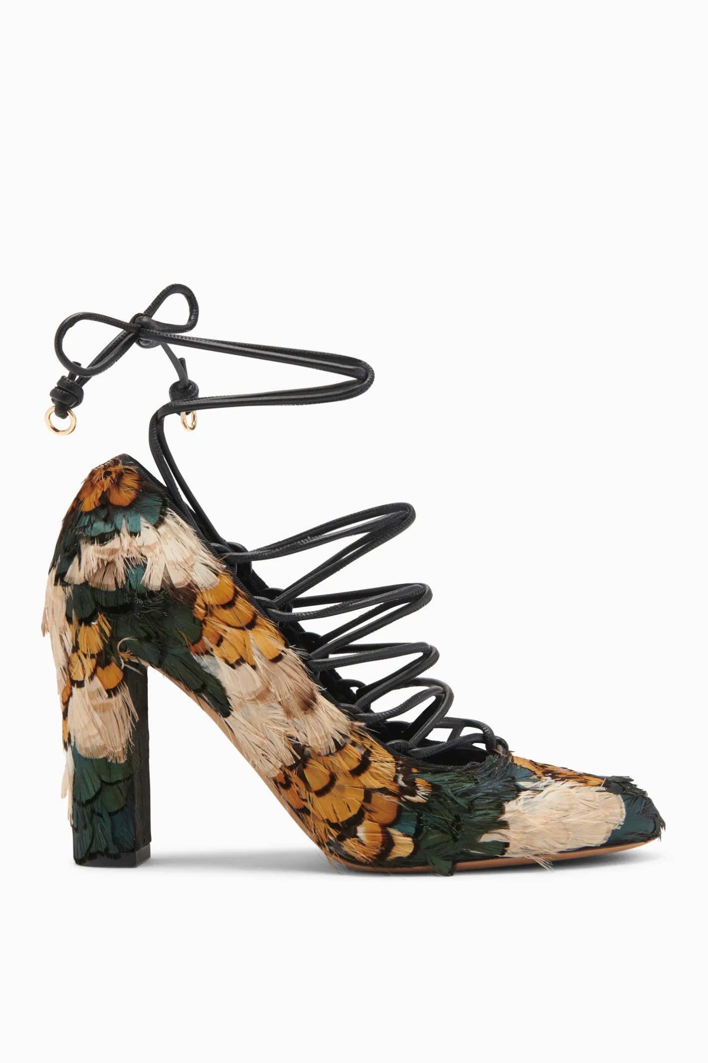 Ulla Johnson Rosalia Feather Lace Up High Heel< Shoes