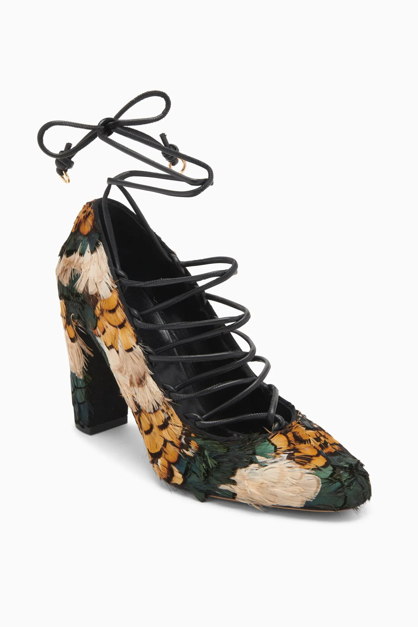 Ulla Johnson Rosalia Feather Lace Up High Heel< Shoes
