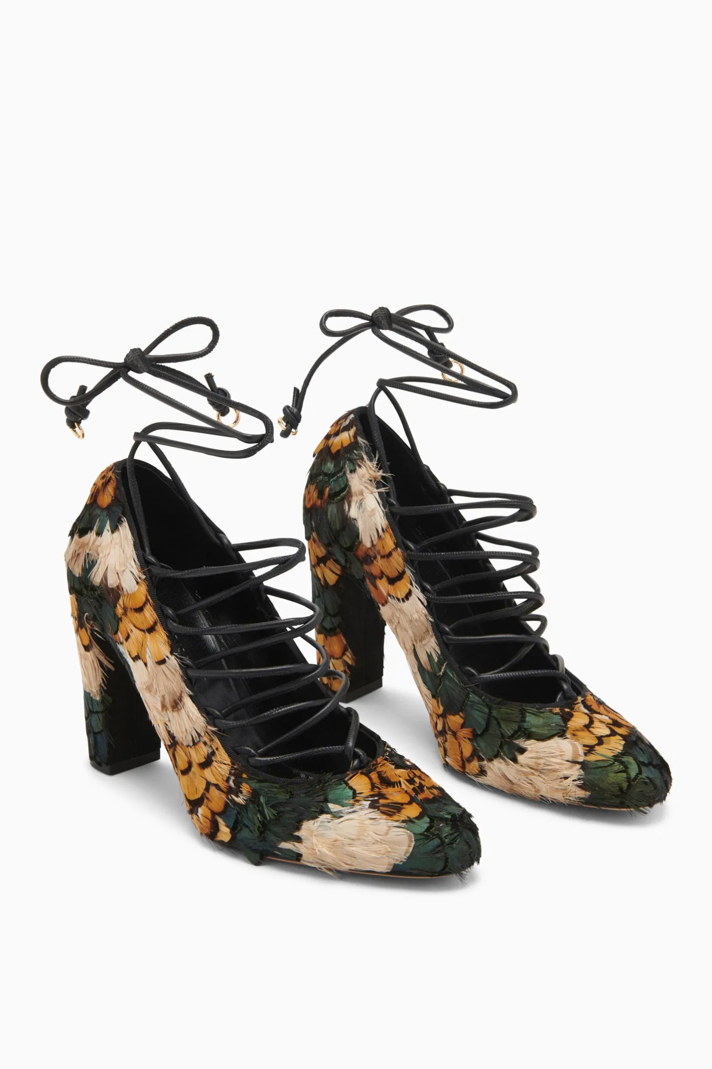 Ulla Johnson Rosalia Feather Lace Up High Heel< Shoes